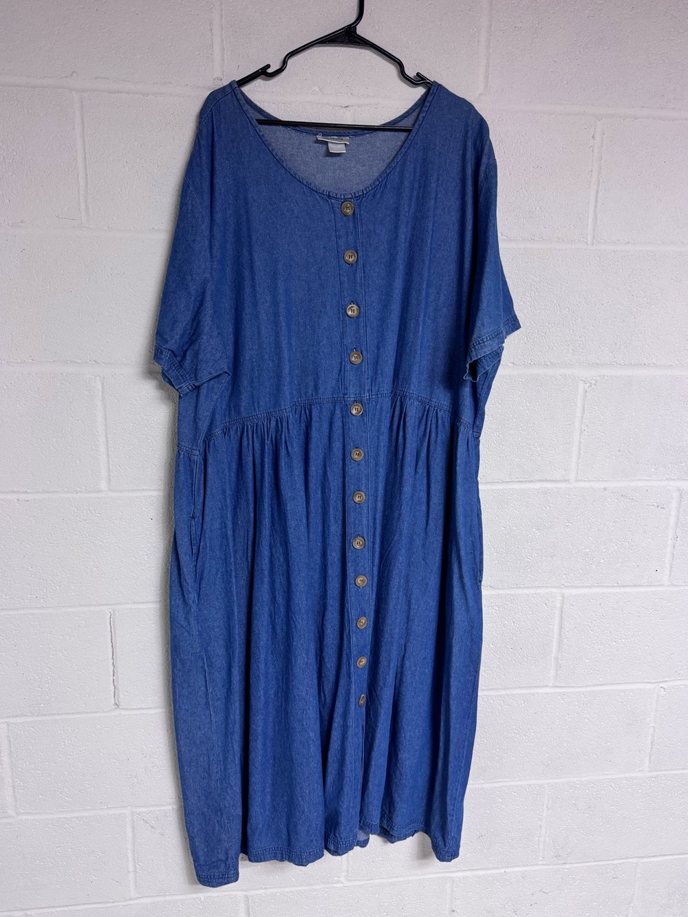 Vintage Denim Button-Front Women's Dress